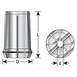 1/4" x 34mm CNC High Precision Spring Collet for RDO-20/SYOZ-20/EOC12 Tool Holder