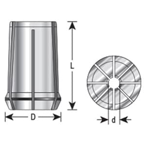 1/4" x 34mm CNC High Precision Spring Collet for RDO-20/SYOZ-20/EOC12 Tool Holder