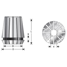 1/4" x 60mm CNC High Precision Spring Collet for ER50 Tool Holder