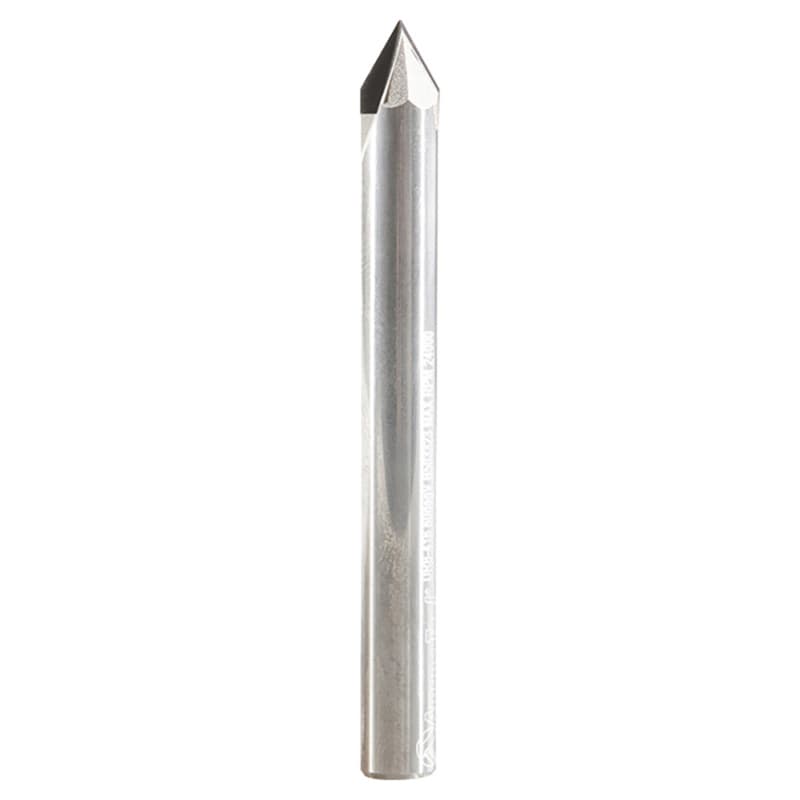 1/4" Dia x 1/8" CNC Polycrystalline Diamond 60° Engraving, V-Grooving and Chamfering Router Bit, 1/4" Shank
