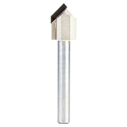 1/2" Dia x 1/4" CNC Polycrystalline Diamond 90° Engraving, V-Grooving and Chamfering Router Bit, 1/4" Shank