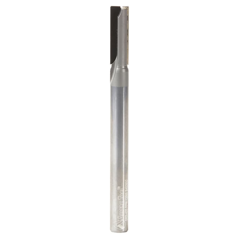 1/4" Dia x 3/4" Polycrystalline Diamond Tipped Double Flute Straight Plunge Bit, 1/4" Shank