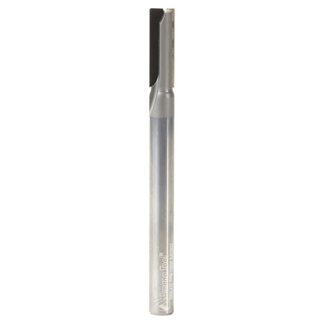 1/4" Dia x 3/4" Polycrystalline Diamond Tipped Double Flute Straight Plunge Bit, 1/4" Shank