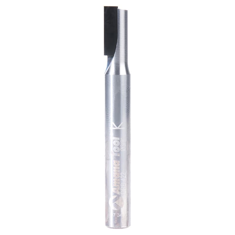 3/8" Dia x 5/8" Straight Plunge Down-Shear Polycrystalline Diamond Tipped Router Bit, Single Flute, 3/8" Shank