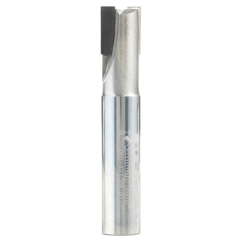 1/2" Dia x 5/8" Straight Plunge Down-Shear Polycrystalline Diamond Tipped Router Bit, 2 Flute, 1/2" Shank