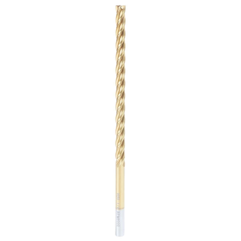 1/4" x 6" Foam Cutting Square End Mill Extended TiN Coated Up-Cut Spiral Router Bit, 4-Flute, 1/4" Shank