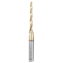 1/8" x 3" 2D/3D Carving Tapered Ball Tip ZrN Coated Up-Cut Spiral Router Bit, 3-Flute, 1/4" Shank