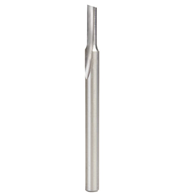3/16" x 3-1/4" Plastic Cutting 'O' Straight Bit, 1-Flute, 1/4" Shank