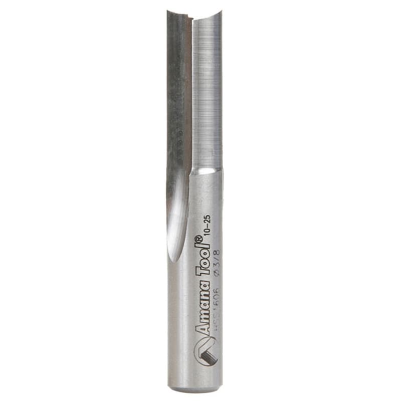 3/8" x 2-1/2" Plastic Cutting 'O' Straight Bit, 2-Flute, 3/8" Shank