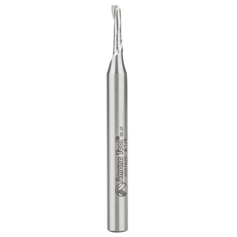 1/8" x 2-5/8" Aluminum Cutting Up-Cut Spiral Router Bit, 1-Flute, 1/4" Shank