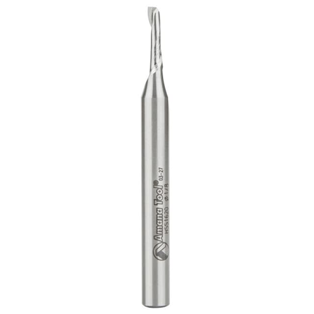 1/8" x 2-5/8" Aluminum Cutting Up-Cut Spiral Router Bit, 1-Flute, 1/4" Shank