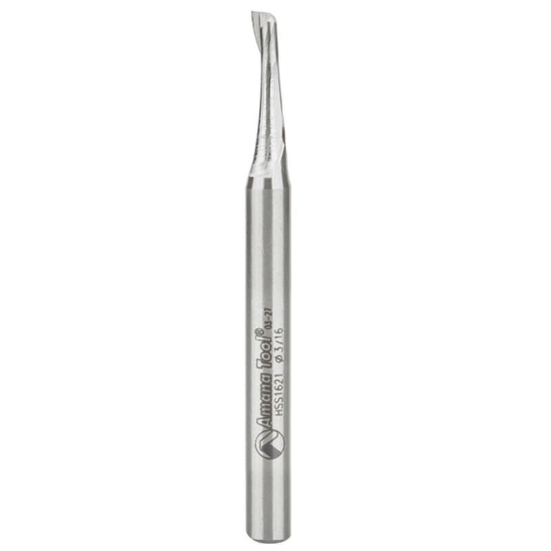3/16" x 2-7/8" Aluminum Cutting Up-Cut Spiral Router Bit, 1-Flute, 1/4" Shank