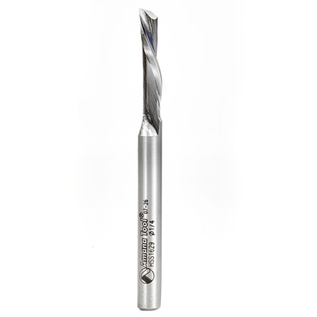 1/4" x 3" Aluminum Cutting Down-Cut Spiral Router Bit, 1-Flute, 1/4" Shank