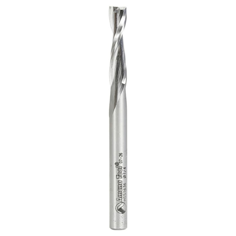 1/4" x 3" Aluminum Cutting Up-Cut Spiral Router Bit, 2-Flute, 1/4" Shank
