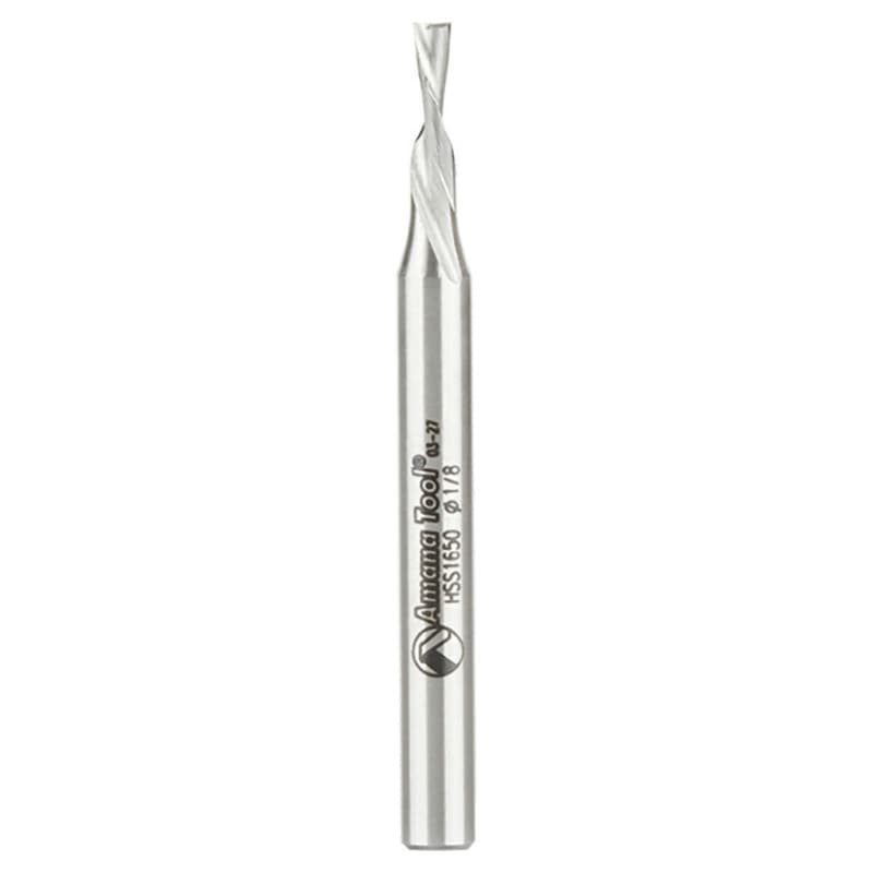 1/8" x 2-5/8" Aluminum Cutting Down-Cut Spiral Router Bit, 2-Flute, 1/4" Shank