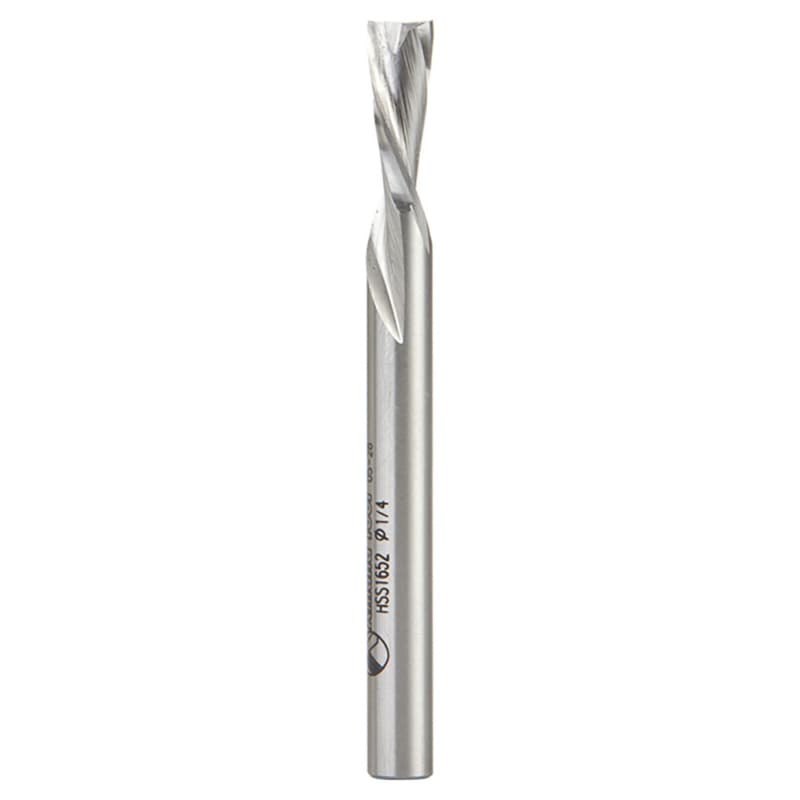 1/4" x 2-3/4" Aluminum Cutting Down-Cut Spiral Router Bit, 2-Flute, 1/4" Shank, 5/8" Cutting Height