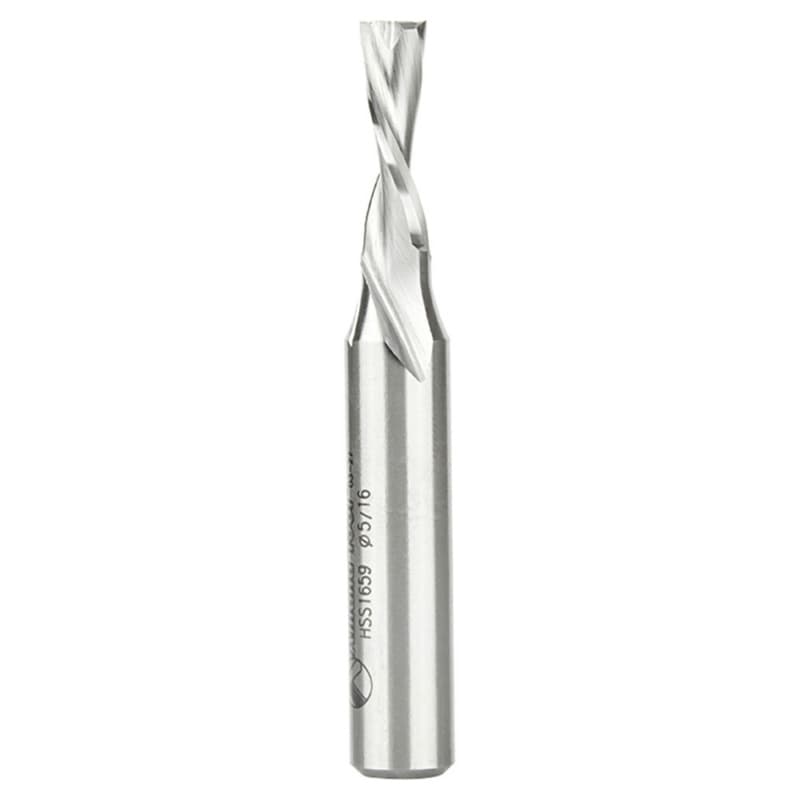 5/16" x 3-1/2" Aluminum Cutting Down-Cut Spiral Router Bit, 2-Flute, 1/2" Shank