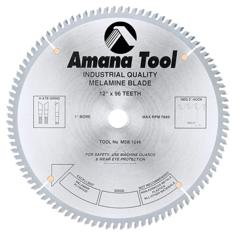 12" x 96 Teeth Double-Face Melamine Saw Blade