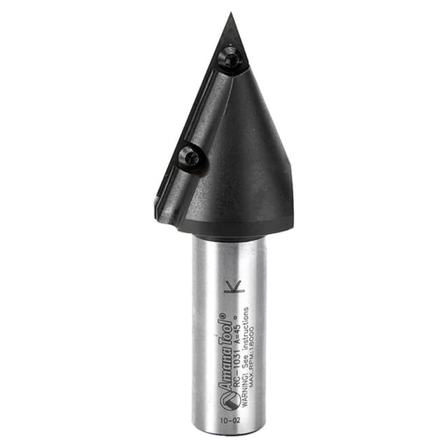 1-1/2" x 4-1/4" 45° CNC Insert V-Groove Router Bit, 1-Flute, 3/4" Shank