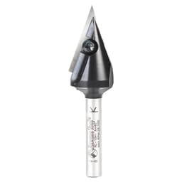 47/64" x 2-9/16" 40° CNC Insert V-Groove Router Bit, 1-Flute, 1/4" Shank