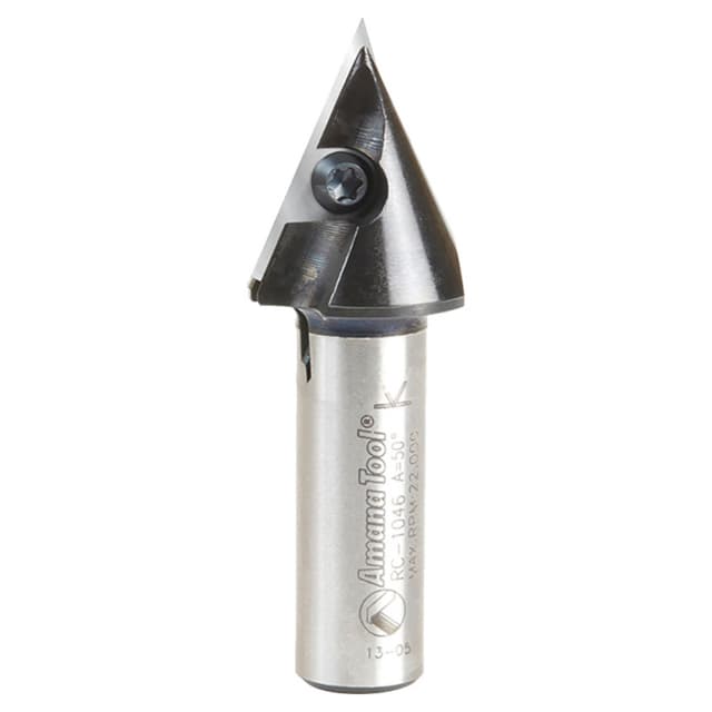 7/8" x 2-9/16" 50° CNC Insert V-Groove Router Bit, 1-Flute, 1/2" Shank