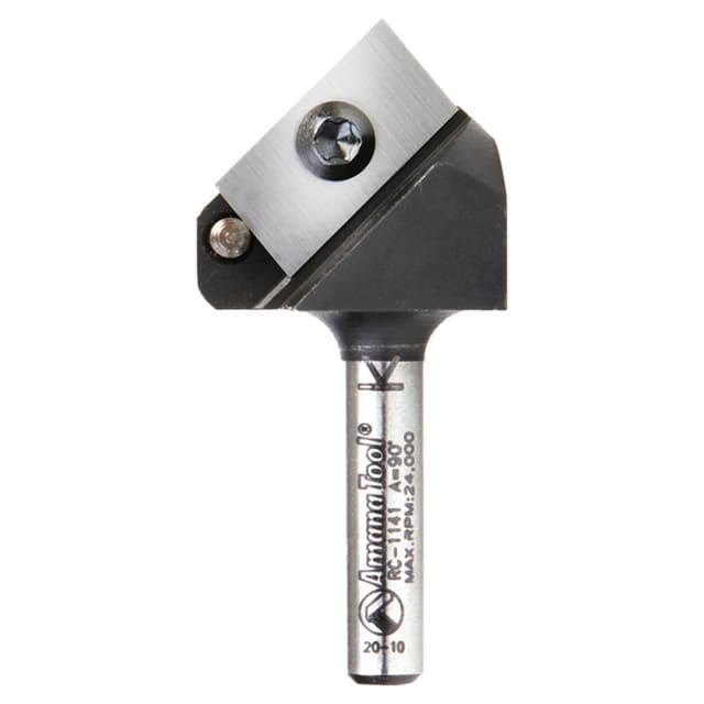 1" Dia x 1/2" CNC Insert V-Groove 90°, 1/4" Shank