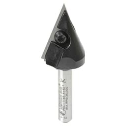13/16" x 2-5/16" 45° CNC Insert V-Groove Router Bit, 1-Flute, 1/4" Shank
