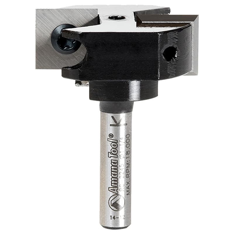 1-1/4" Dia x 15/32" Insert Carbide Mini Spoilboard Surfacing, Rabbeting, Flycutter, Slab Leveler/Surface Planer Router Bit, 1/4" Shank