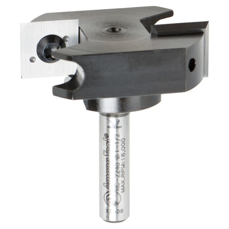 1-1/2" Dia x 15/32" Insert Carbide Mini Spoilboard Surfacing, Rabbeting, Flycutter, Slab Leveler/Surface Planer Router Bit, 1/4" Shank