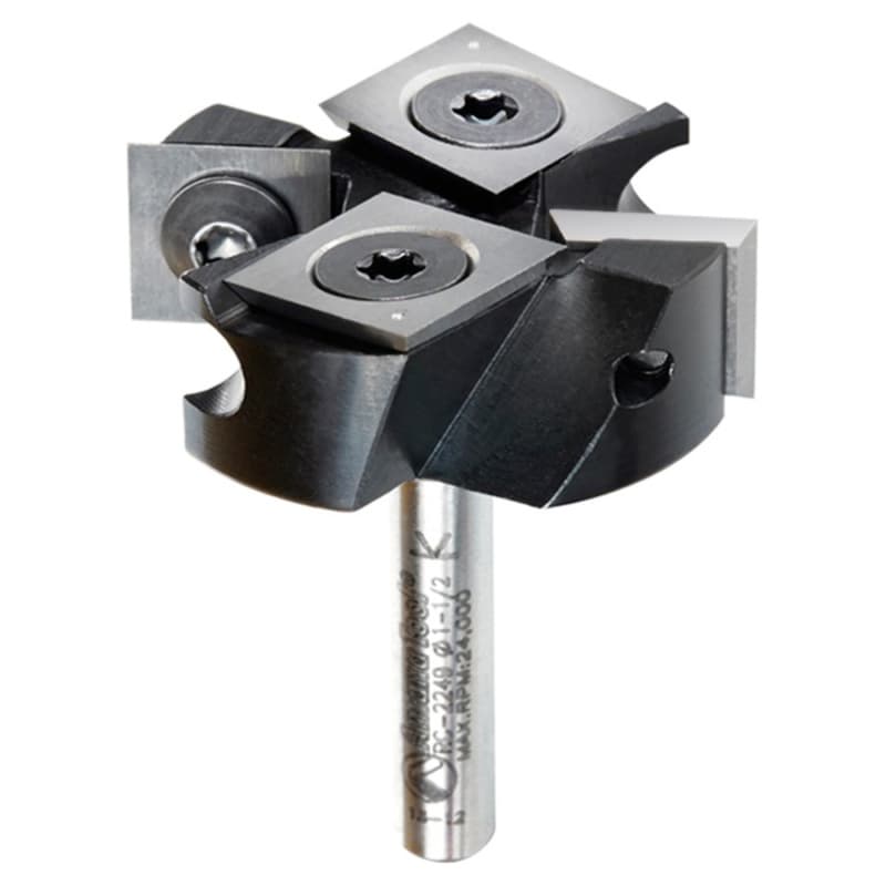 1-1/2" Dia x 1/2" Insert Carbide Mini Spoilboard Surfacing, Rabbeting, Flycutter, Slab Leveler/Surface Planer Router Bit, 1/4" Shank