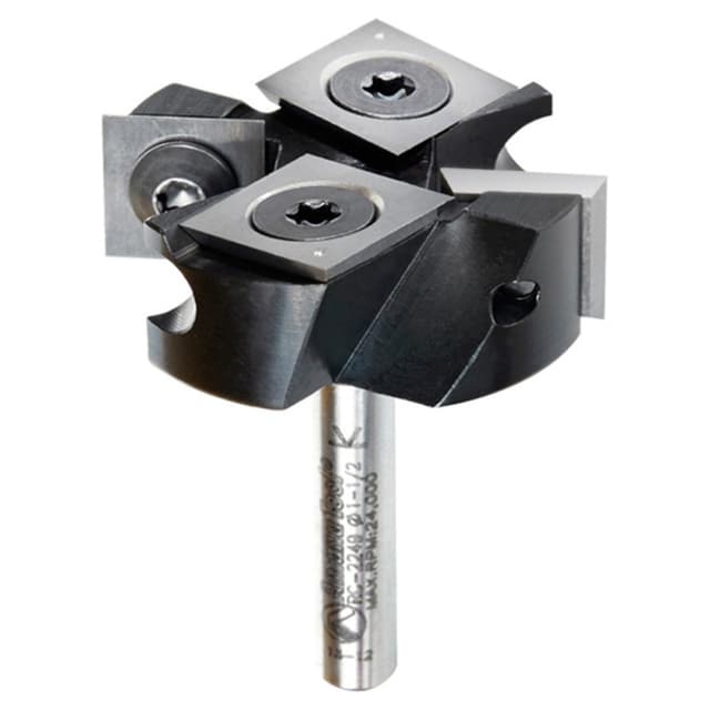 1-1/2" Dia x 1/2" Insert Carbide Mini Spoilboard Surfacing, Rabbeting, Flycutter, Slab Leveler/Surface Planer Router Bit, 1/4" Shank