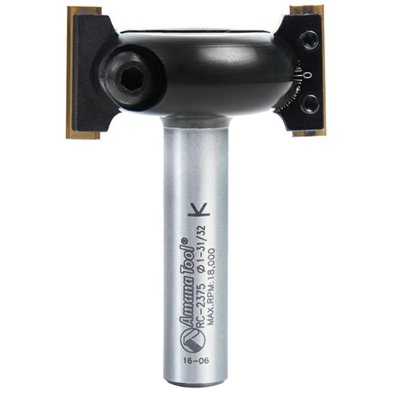 2" Dia x 31/32" In-Bevel Insert Adjustable Chamfer Router Bit for CNC Handheld/Router Table, 1/2" Shank