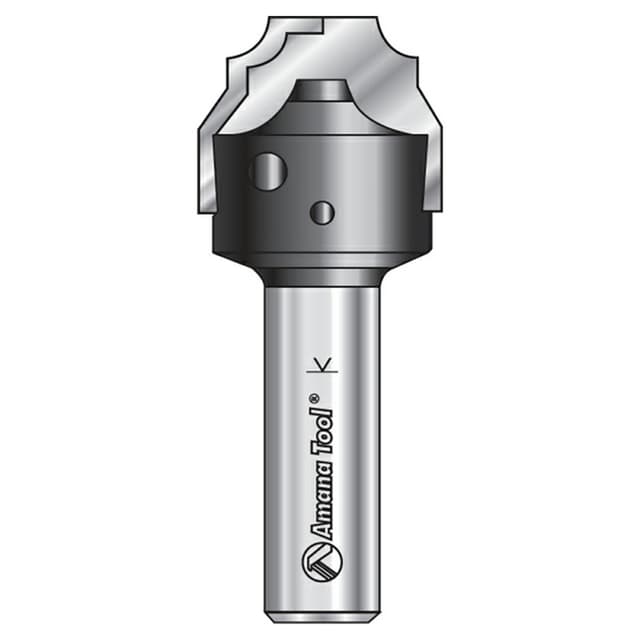 RC-2480 25/32" x 23/64" CNC Insert Nova System Bead Plunge Bit form for MDF/Wood Cabinet Doors, 1/2" Shank