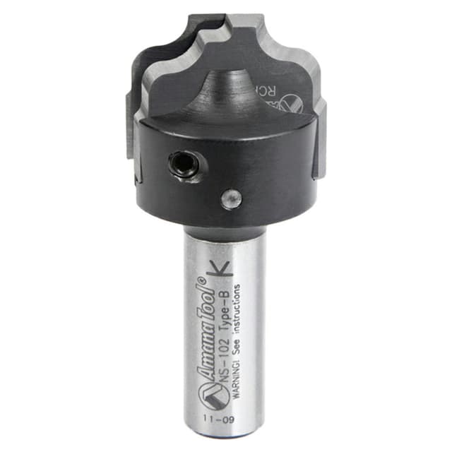 RC-2481 25/32" x 15/32" CNC Insert Nova System Ogee Plunge Bit for MDF/Wood Cabinet Doors, 1/2" Shank