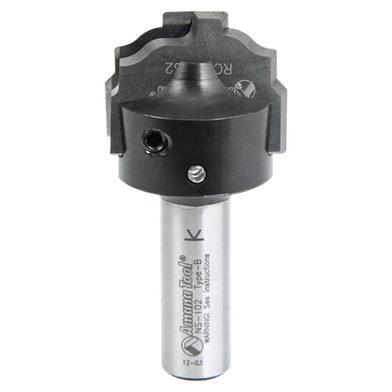 RC-2482 25/32" x 7/16" CNC Insert Nova System Ogee Plunge Bit for MDF/Wood Cabinet Doors, 1/2" Shank