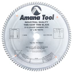 12" x 96 Teeth Thin Kerf Trim Saw Blade, Alternate Top Bevel
