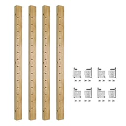 20-7/8" X-Series Pilaster Kit with 8 Brackets, Maple Finish
