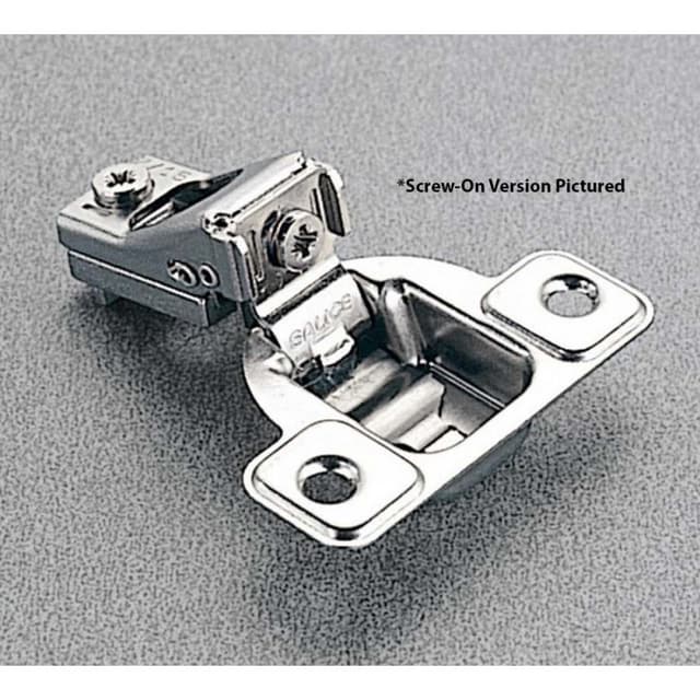Excentra S 106° Opening Wrap-Around Face Frame Hinge, 45mm Boring Pattern, Self-Closing, 1/4" Overlay, Screw-On
