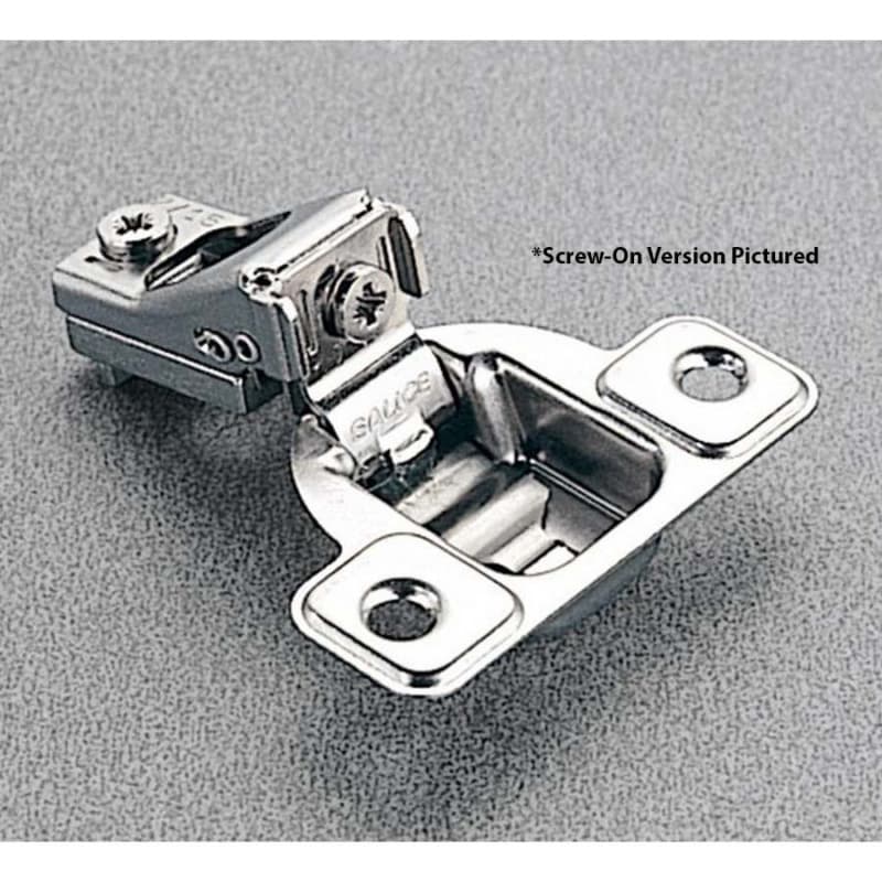 Excentra S 106° Opening Wrap-Around Face Frame Hinge, 45mm Boring Pattern, Self-Closing, 1/4" Overlay, Dowelled