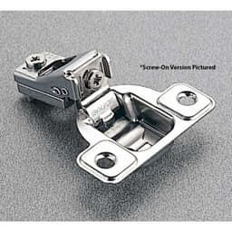 Excentra S 106° Opening Wrap-Around Face Frame Hinge, 45mm Boring Pattern, Self-Closing, 1/4" Overlay, Dowelled