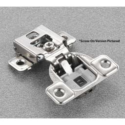 Series CU 106° Opening Edge-Mount Face Frame Hinge, 45mm Boring Pattern, Soft-Closing, 5/8" Overlay, Screw-On
