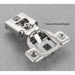 Series CU 106° Opening Wrap-Around Face Frame Hinge, 45mm Boring Pattern, Soft-Closing, 9/16" Overlay, Screw-On