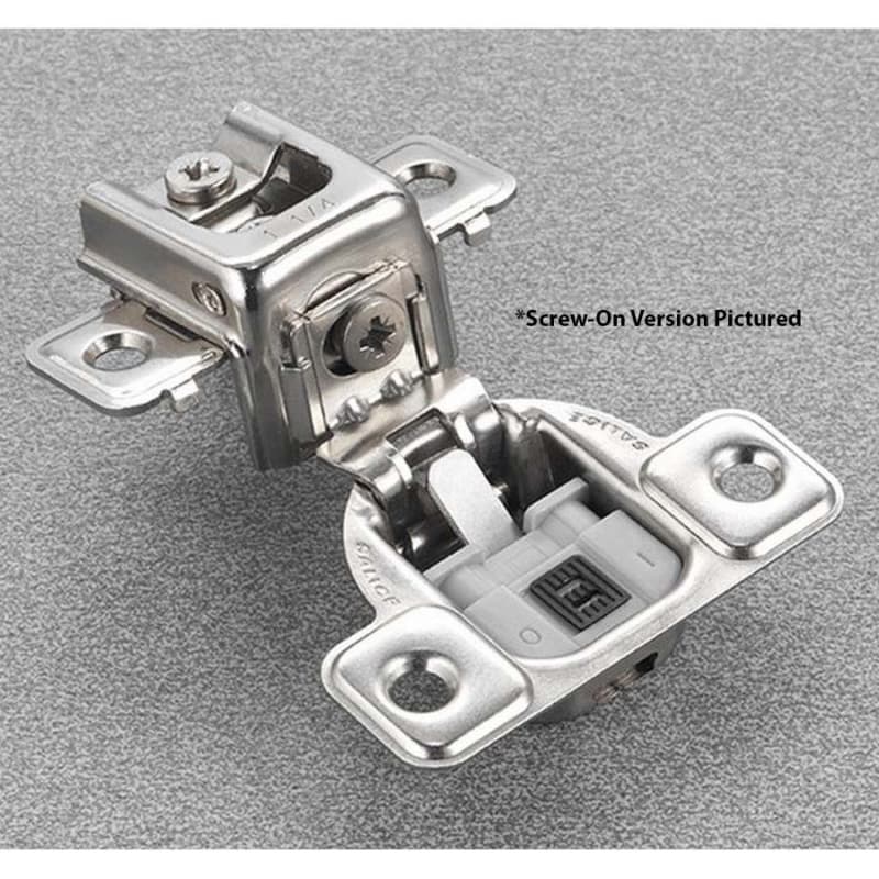 Series CU 106° Opening Wrap-Around Face Frame Hinge, 45mm Boring Pattern, Soft-Closing, 1-5/16" Overlay, Screw-On