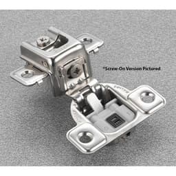 Series CU 106° Opening Edge-Mount Face Frame Hinge, 45mm Boring Pattern, Soft-Closing, 1-3/8" Overlay, Screw-On