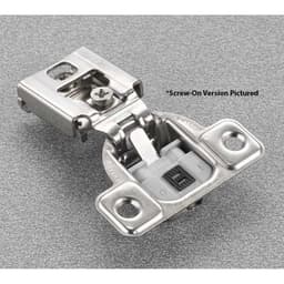 Series CU 106° Opening Wrap-Around Face Frame Hinge, 45mm Boring Pattern, Soft-Closing, 9/16" Overlay, Dowelled
