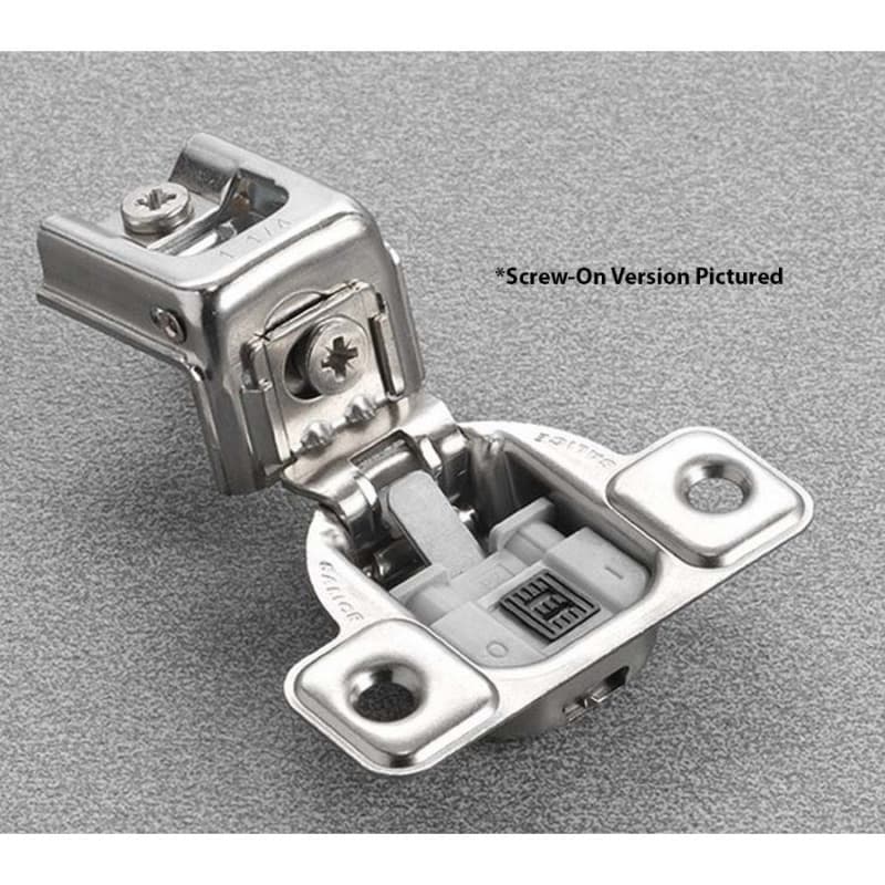 Series CU 106° Opening Wrap-Around Face Frame Hinge, 45mm Boring Pattern, Soft-Closing, 1-5/16" Overlay, Dowelled