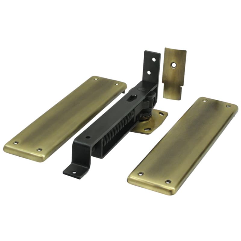 DASH95 Double-Action Spring Hinge, 3-3/4" x 9-1/4", Antique Brass