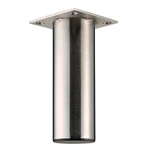 2" Diameter x 6" High Small Furniture Leg, Satin Chrome