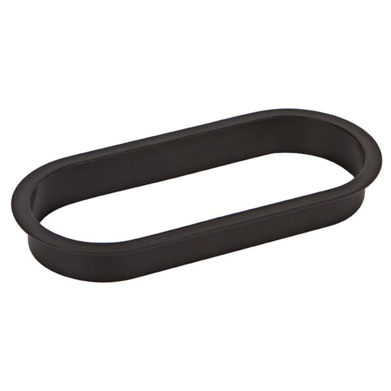 6-1/2" Large Oval Desk Grommet Liner, Matte Black