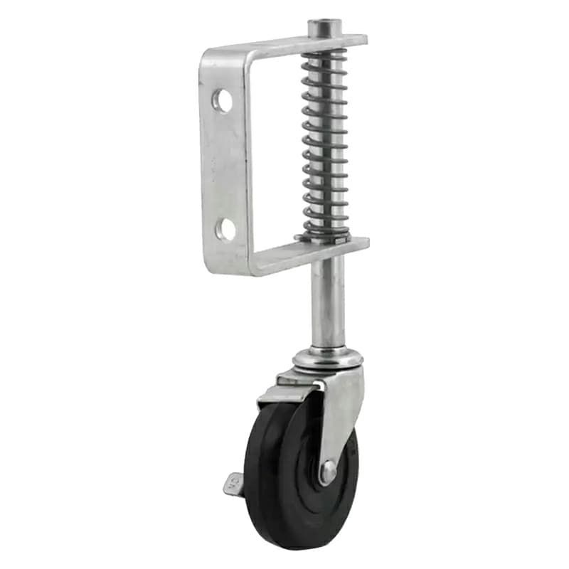 3" C-GSL Spring Loaded Hard Rubber Swivel Gate Caster with Brake